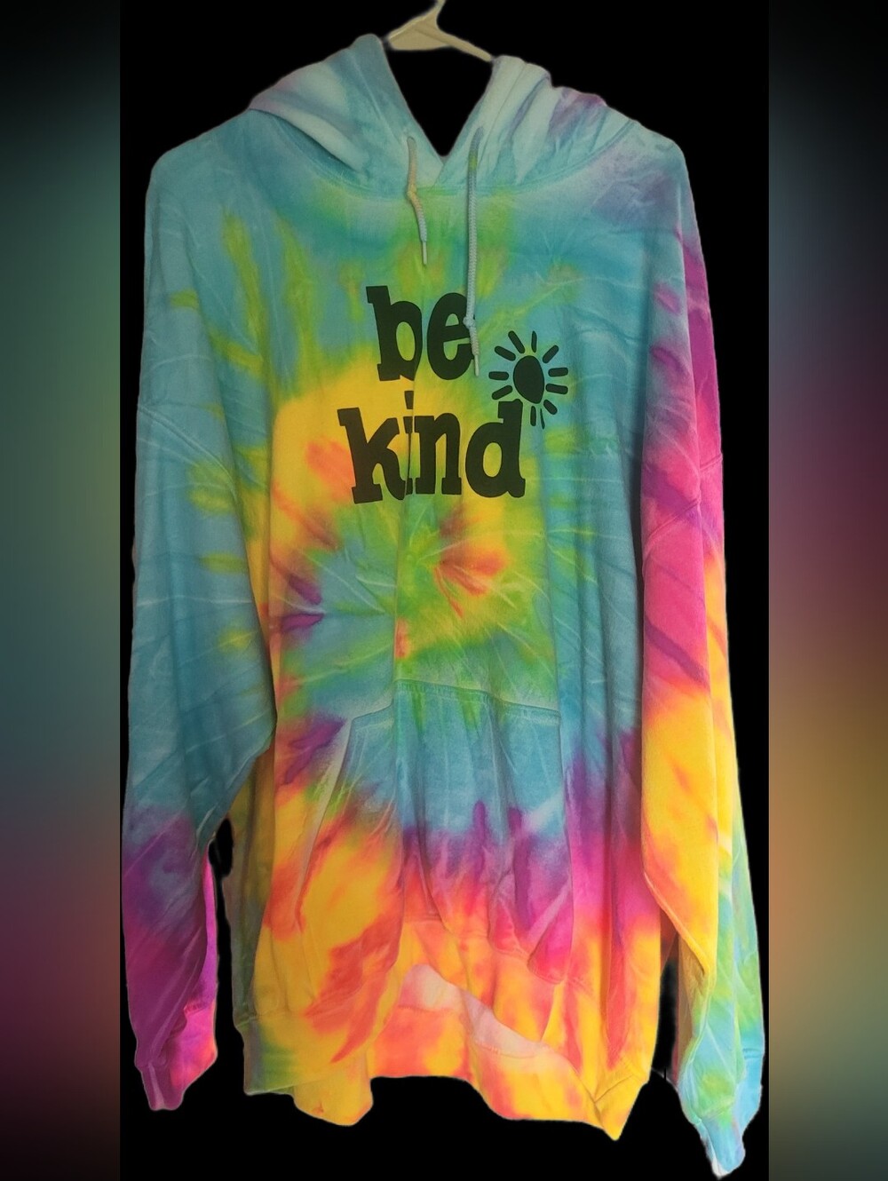 Tie-Dye 'Be Kind' Pullover Hoodie - Multicolor